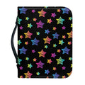 Rainbow Stars Pattern Print Leather Bible Cover
