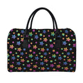 Rainbow Stars Pattern Print Leather Duffel Bag