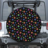 Rainbow Stars Pattern Print Leather Spare Tire Cover