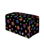 Rainbow Stars Pattern Print Leather Tissue Box Cover