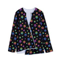 Rainbow Stars Pattern Print Long Sleeve Short Coat
