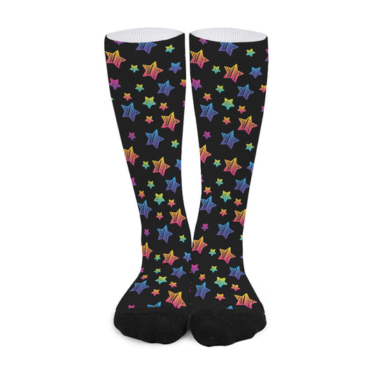 Rainbow Stars Pattern Print Long Socks