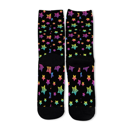 Rainbow Stars Pattern Print Long Socks