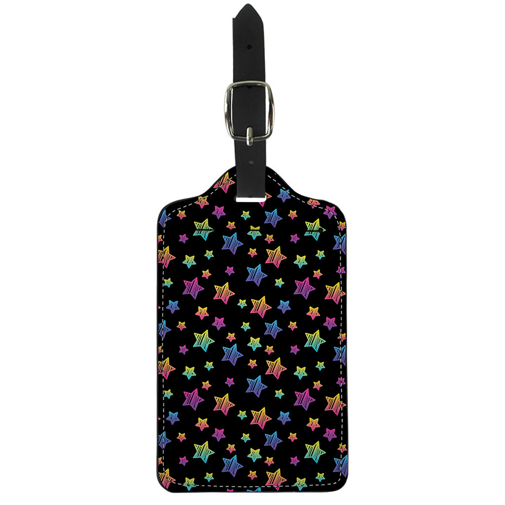 Rainbow Stars Pattern Print Luggage Tag