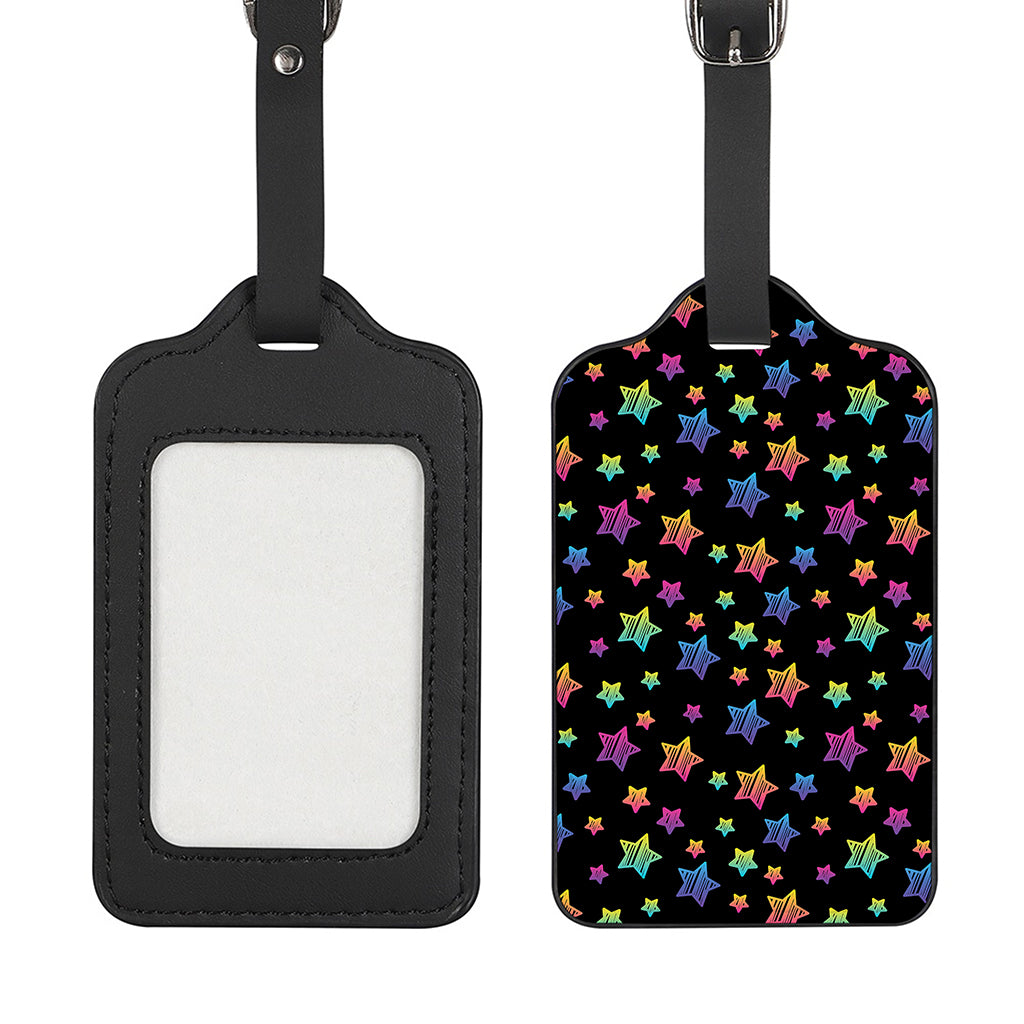 Rainbow Stars Pattern Print Luggage Tag