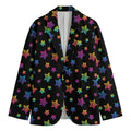 Rainbow Stars Pattern Print Men's Blazer