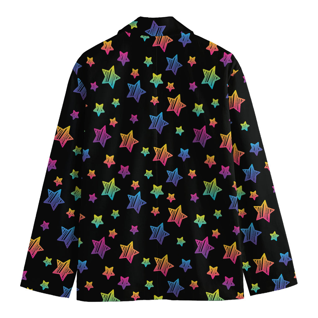 Rainbow Stars Pattern Print Men's Blazer