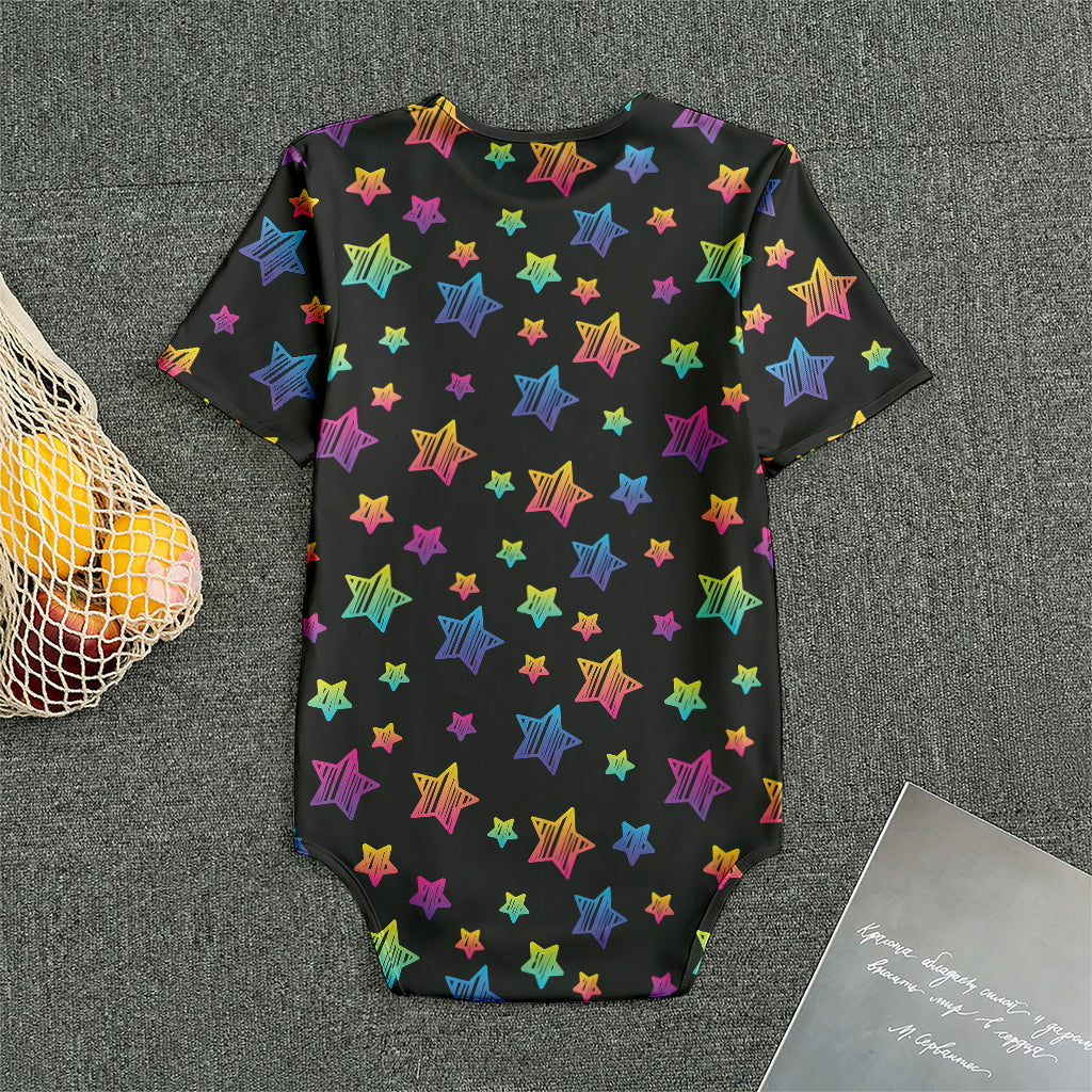 Rainbow Stars Pattern Print Men's Bodysuit
