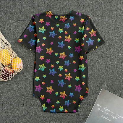 Rainbow Stars Pattern Print Men's Bodysuit