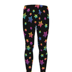 Rainbow Stars Pattern Print Men's leggings