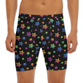 Rainbow Stars Pattern Print Men's Long Boxer Briefs