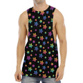 Rainbow Stars Pattern Print Men's Muscle Tank Top