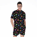 Rainbow Stars Pattern Print Men's Romper