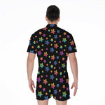 Rainbow Stars Pattern Print Men's Rompers