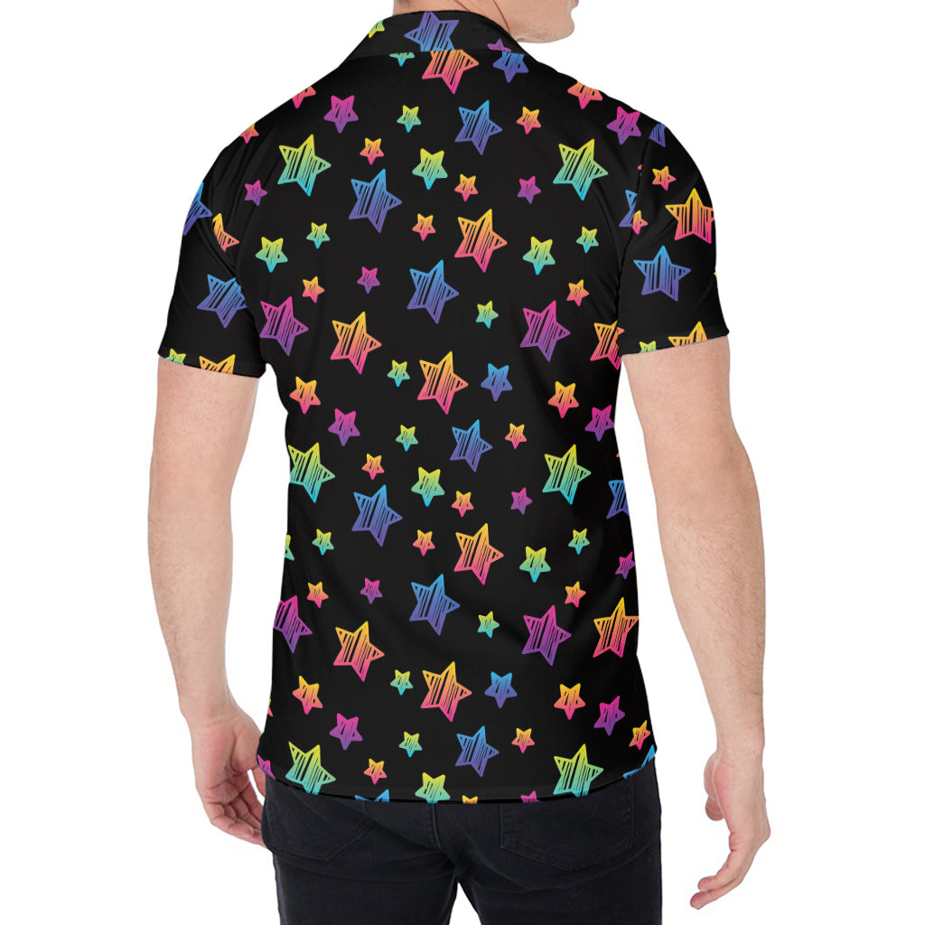 Rainbow Stars Pattern Print Men's Shirt