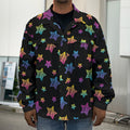 Rainbow Stars Pattern Print Men's Shirt Jacket