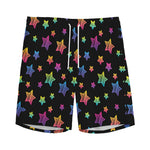 Rainbow Stars Pattern Print Men's Sports Shorts