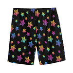 Rainbow Stars Pattern Print Men's Sports Shorts
