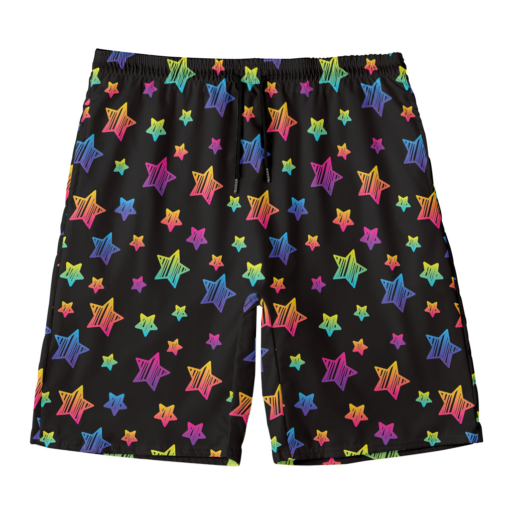 Rainbow Stars Pattern Print Men's Swim Trunks