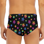 Rainbow Stars Pattern Print Men's Triangle Swim Briefs