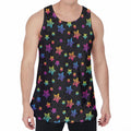Rainbow Stars Pattern Print Men's Velvet Tank Top