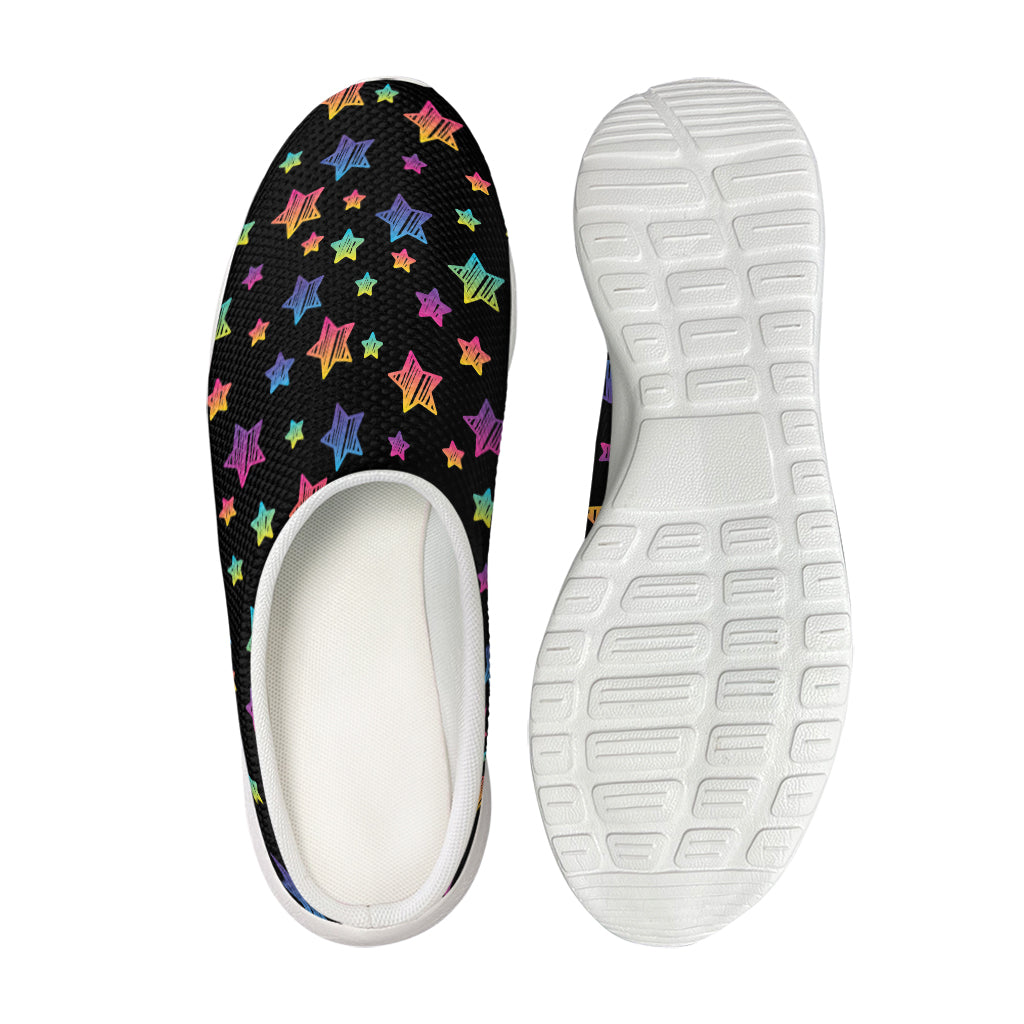 Rainbow Stars Pattern Print Mesh Casual Shoes