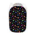 Rainbow Stars Pattern Print Mesh Laundry Hamper