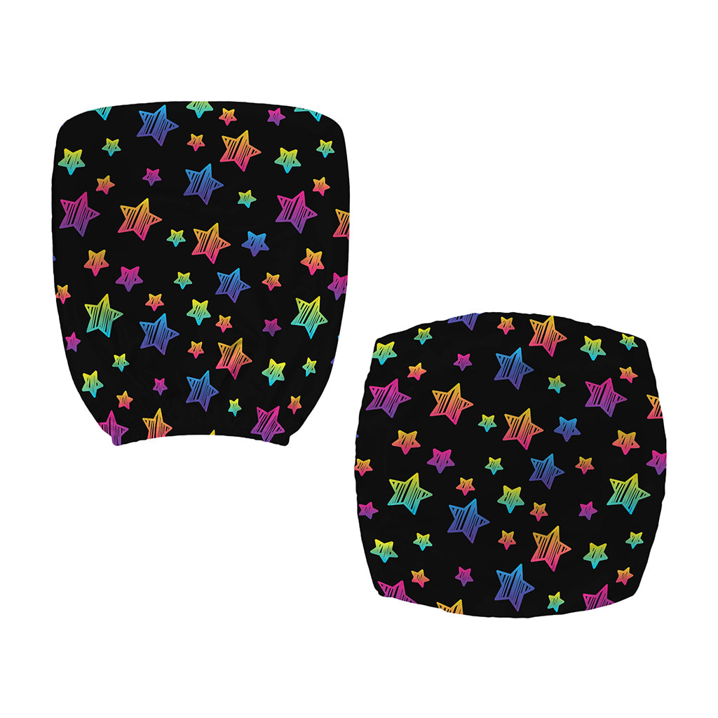 Rainbow Stars Pattern Print Office Chair Cover