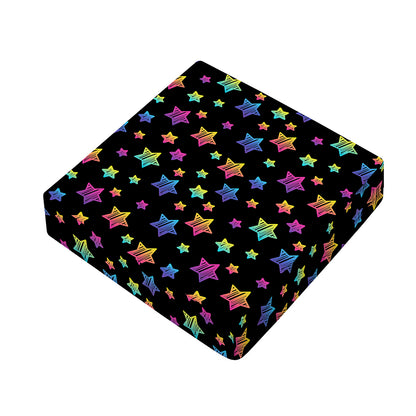 Rainbow Stars Pattern Print Outdoor Seat Cushion Cover