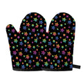 Rainbow Stars Pattern Print Oven Mitts