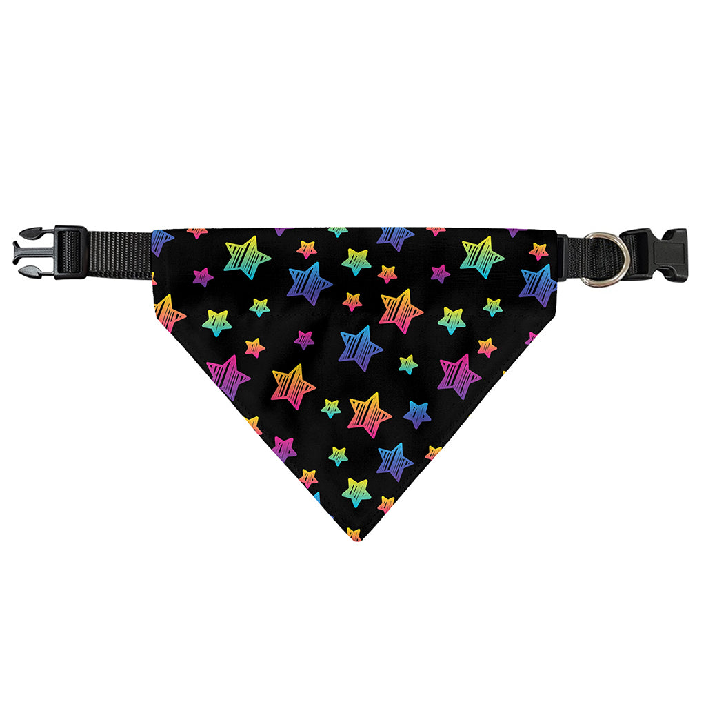 Rainbow Stars Pattern Print Over The Collar Dog Bandana
