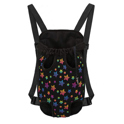 Rainbow Stars Pattern Print Pet Carrier Backpack