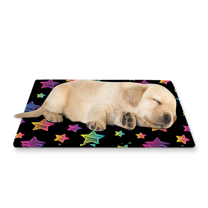 Rainbow Stars Pattern Print Pet Cooling Mat Cover