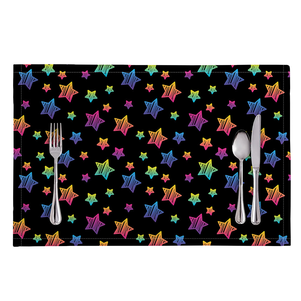 Rainbow Stars Pattern Print Placemat