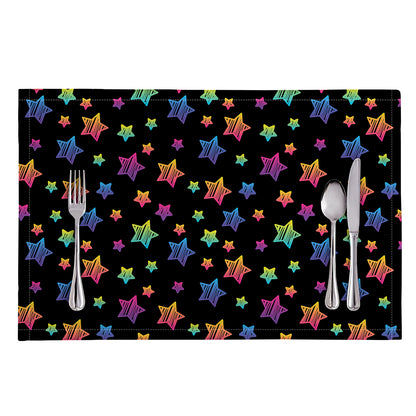 Rainbow Stars Pattern Print Placemat