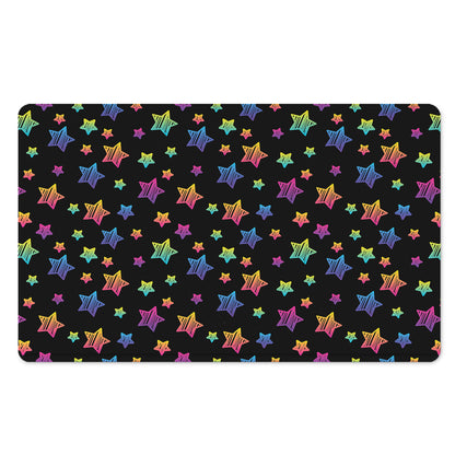 Rainbow Stars Pattern Print Polyester Doormat