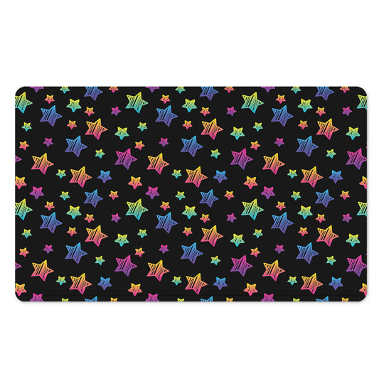Rainbow Stars Pattern Print Polyester Doormat