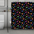 Rainbow Stars Pattern Print Polyester Shower Curtain