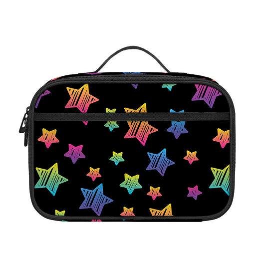 Rainbow Stars Pattern Print Portable Lunch Bag