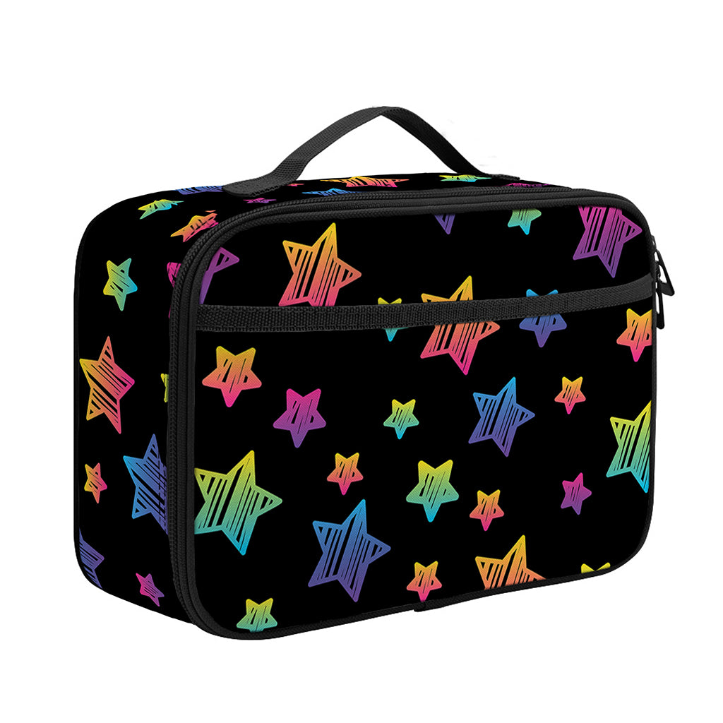Rainbow Stars Pattern Print Portable Lunch Bag