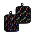 Rainbow Stars Pattern Print Pot Holders
