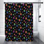 Rainbow Stars Pattern Print Premium Shower Curtain