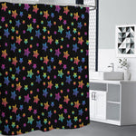 Rainbow Stars Pattern Print Premium Shower Curtain