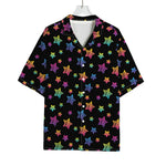 Rainbow Stars Pattern Print Rayon Hawaiian Shirt
