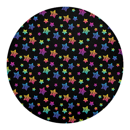 Rainbow Stars Pattern Print Round Blanket