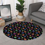 Rainbow Stars Pattern Print Round Rug