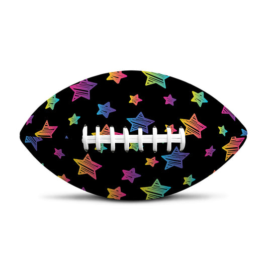Rainbow Stars Pattern Print Rugby Ball