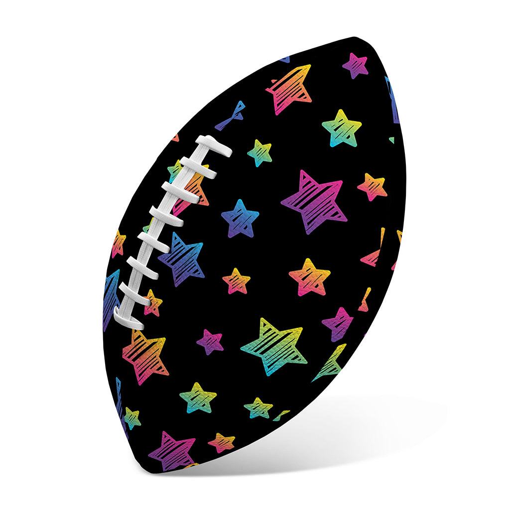 Rainbow Stars Pattern Print Rugby Ball