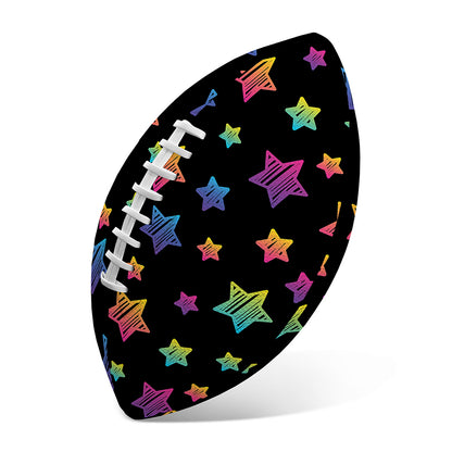 Rainbow Stars Pattern Print Rugby Ball