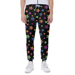 Rainbow Stars Pattern Print Scuba Joggers